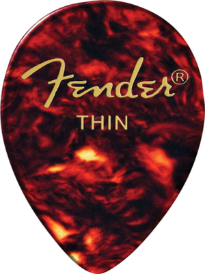 Genuine Fender 358 Shape Guitar Picks, Celluloid, Shell, Thin (12 Pack)