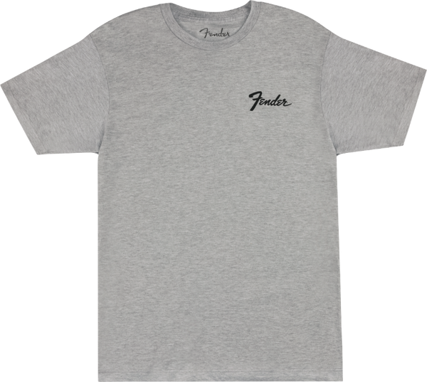 Genuine Fender Guitars Transition Logo Tee Shirt, Athletic Gray, Medium (M)