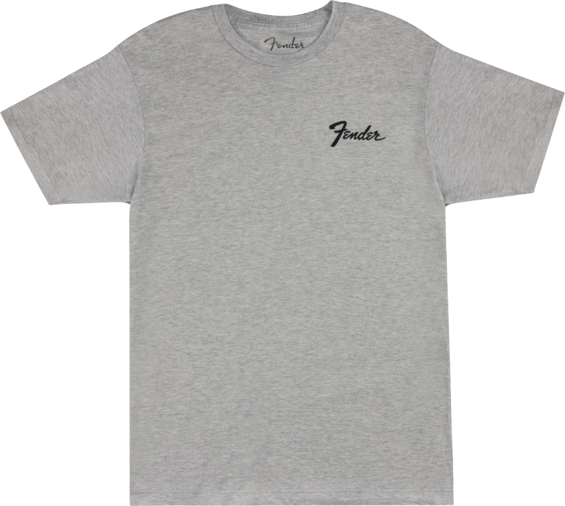Genuine Fender Guitars Transition Logo Tee Shirt, Athletic Gray, Large (L)
