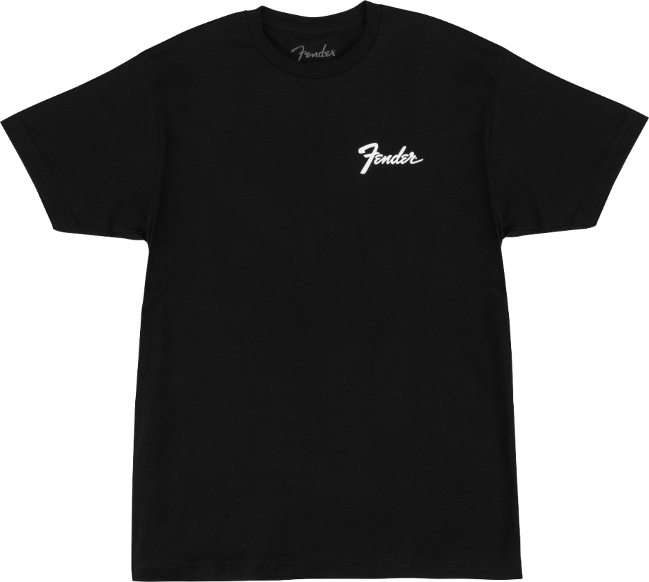 Genuine Fender Guitars Transition Logo Tee Shirt, Black, Small (S)