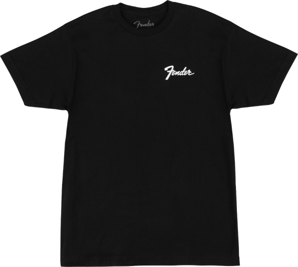 Genuine Fender Guitars Transition Logo Tee Shirt, Black, Small (S)