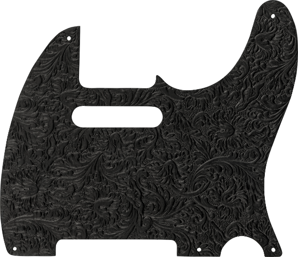 Genuine Fender Waylon Jennings Leather Tele/Telecaster Pickguard, Black