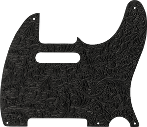 Genuine Fender Waylon Jennings Leather Tele/Telecaster Pickguard, Black