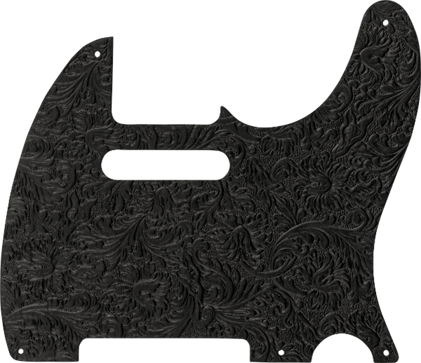 Genuine Fender Waylon Jennings Leather Tele/Telecaster Pickguard, Black