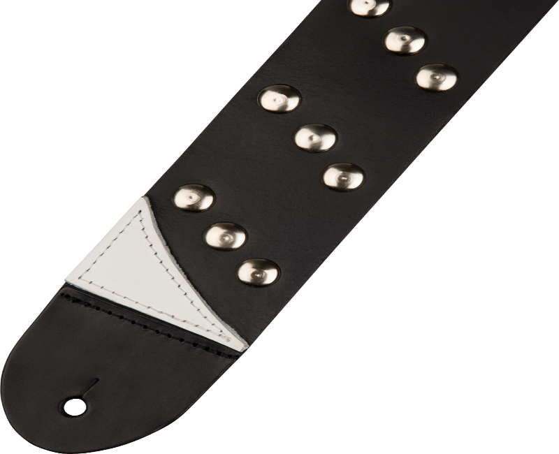 Jackson Studded Leather Guitar Strap, Adjustable, Black, 2.5" Wide