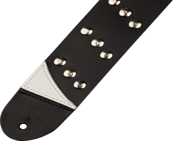 Jackson Studded Leather Guitar Strap, Adjustable, Black, 2.5" Wide