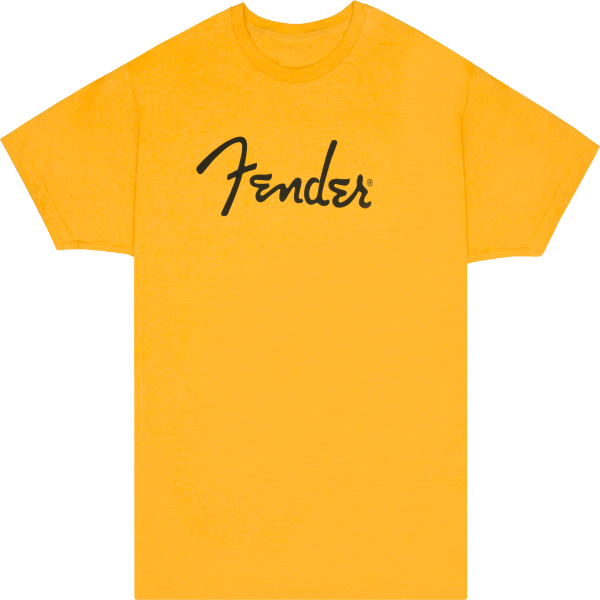 Genuine Fender Guitars Spaghetti Logo T-Shirt, Butterscotch Blonde, M, MEDIUM