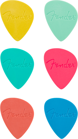 Genuine Fender Offset Guitar Picks, Multi-Color (Set of 6)