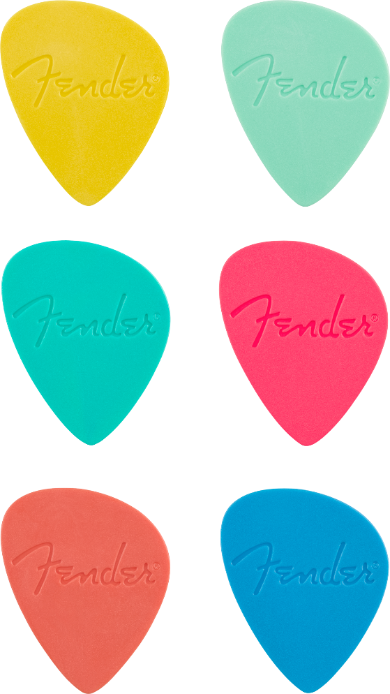 Genuine Fender Offset Guitar Picks, Multi-Color (Set of 6)