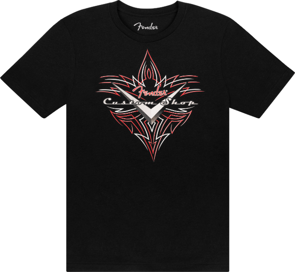 Fender Guitars Custom Shop Pinstripe Tee T-Shirt, Black, S, Small