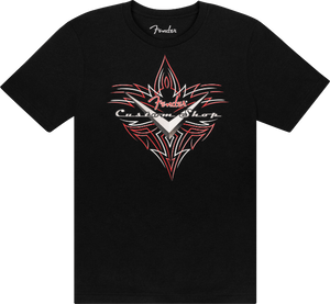 Fender Guitars Custom Shop Pinstripe Tee T-Shirt, Black, M, Medium