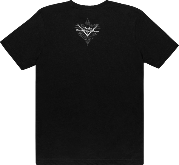 Fender Guitars Custom Shop Pinstripe Tee T-Shirt, Black, S, Small