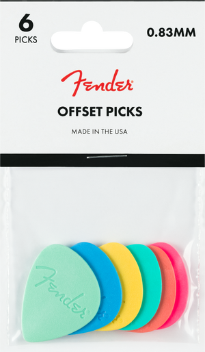 Genuine Fender Offset Guitar Picks, Multi-Color (Set of 6)
