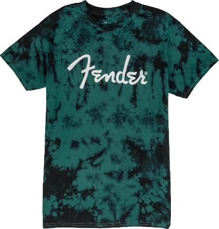 Genuine Fender Guitars Tie-Dye Logo Tee T-Shirt, Blue, S, Small