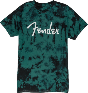 Genuine Fender Guitars Tie-Dye Logo Tee T-Shirt, Blue, M, Medium