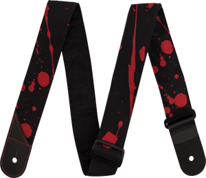Jackson Guitars Blood Splatter Guitar Strap, Black and Red, 2" Wide