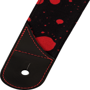 Jackson Guitars Blood Splatter Guitar Strap, Black and Red, 2" Wide
