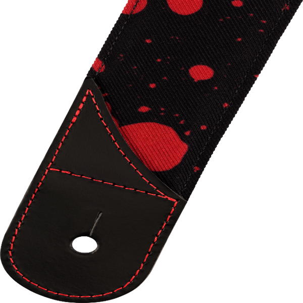 Jackson Guitars Blood Splatter Guitar Strap, Black and Red, 2" Wide