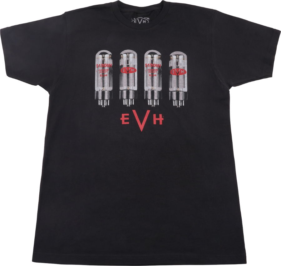 EVH Eddie Van Halen Amp Tube Logo Tee T-Shirt, Black, L, Large