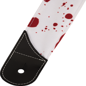 Jackson Guitars Blood Splatter Guitar Strap, White and Red, 2" Wide