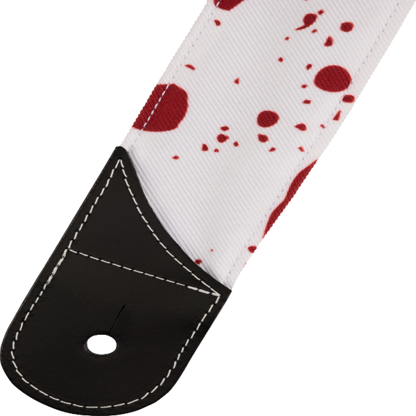 Jackson Guitars Blood Splatter Guitar Strap, White and Red, 2" Wide