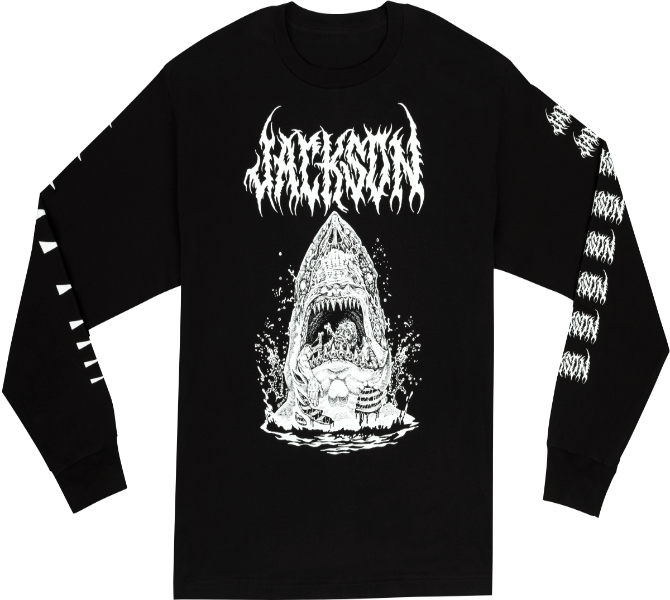 Jackson Guitars Sharkrot Long Sleeve Tee, T-Shirt, Black, S, Small