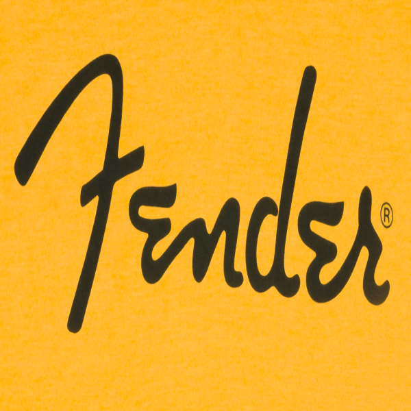 Genuine Fender Guitars Spaghetti Logo T-Shirt, Butterscotch Blonde, M, MEDIUM