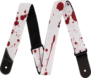 Jackson Guitars Blood Splatter Guitar Strap, White and Red, 2" Wide