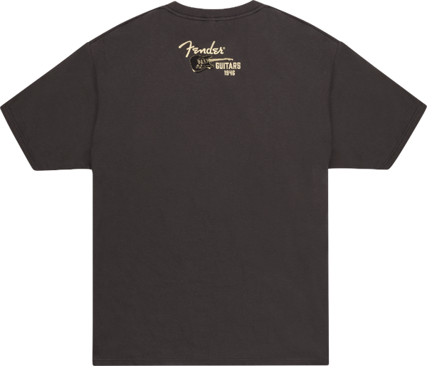 Fender Guitars Wings To Fly Tee T-Shirt, Vintage Black, XL, EXTRA LARGE