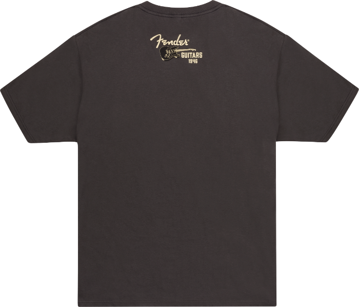 Fender Guitars Wings To Fly Tee T-Shirt, Vintage Black, XL, EXTRA LARGE