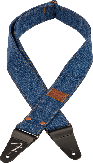 Fender x Wrangler Riveted Denim Guitar Strap, Indigo