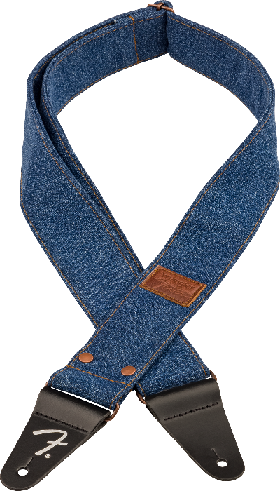 Fender x Wrangler Riveted Denim Guitar Strap, Indigo