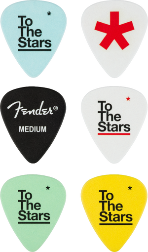 Genuine Fender Tom DeLonge 351-Shape Guitar Picks, Medium (6)