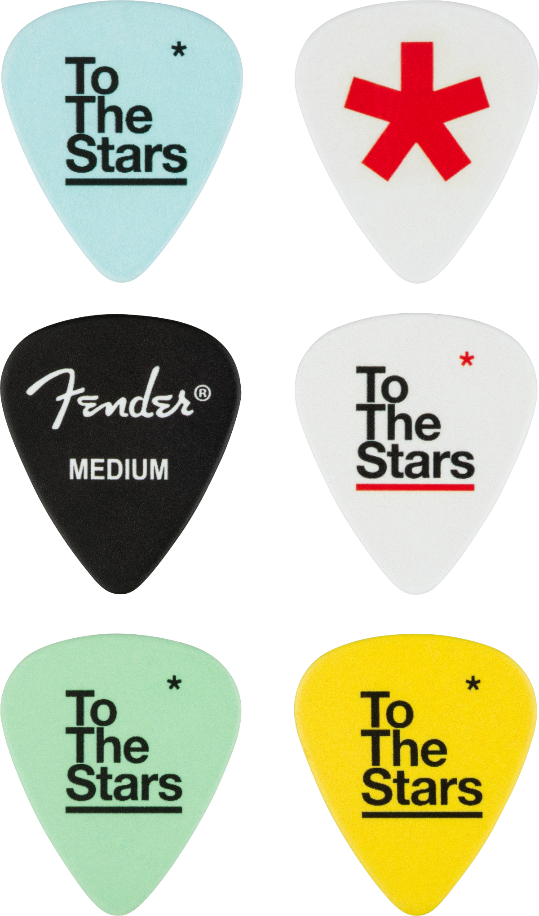 Genuine Fender Tom DeLonge 351-Shape Guitar Picks, Medium (6)