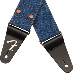 Fender x Wrangler Riveted Denim Guitar Strap, Indigo