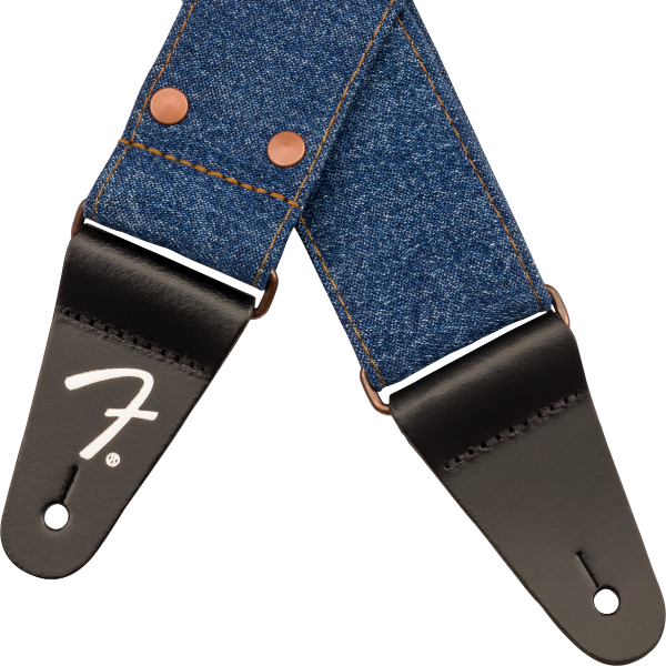 Fender x Wrangler Riveted Denim Guitar Strap, Indigo