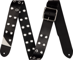 Jackson Grommet Leather Guitar Strap, Adjustable, Black, 2.5" Wide