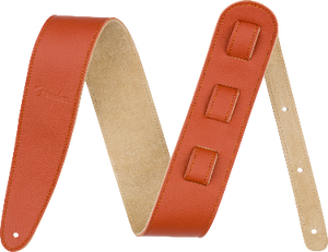 Genuine Fender Limited Edition Leather Guitar Strap, Tangerine, 099-0649-017