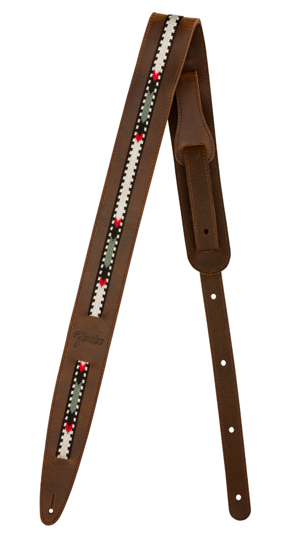 Genuine Fender Paramount Acoustic Guitar Leather Strap, Brown - 099-0612-021