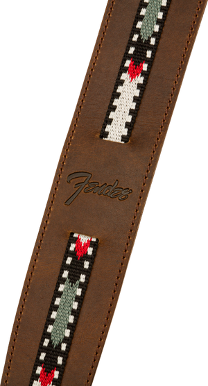 Genuine Fender Paramount Acoustic Guitar Leather Strap, Brown - 099-0612-021