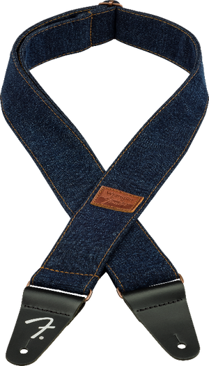 Fender x Wrangler Riveted Denim Guitar Strap, Dark Indigo