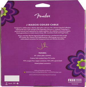 Genuine Fender J MASCIS of Dinosaur Jr 30' Coiled Instrument/Guitar Cable