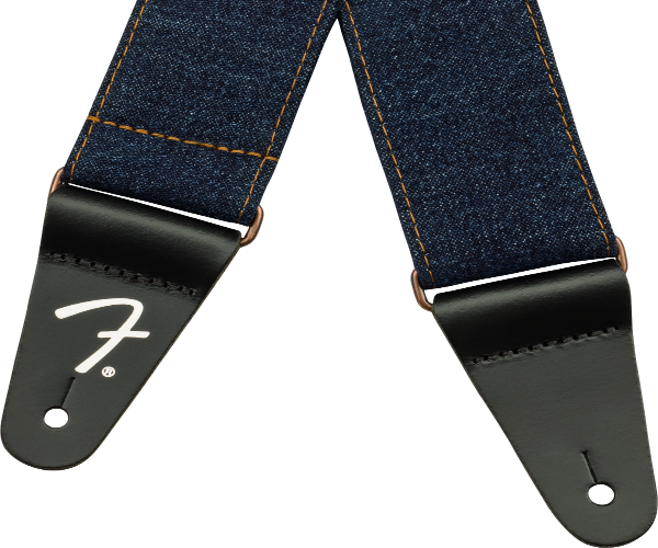 Fender x Wrangler Riveted Denim Guitar Strap, Dark Indigo