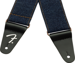 Fender x Wrangler Riveted Denim Guitar Strap, Dark Indigo