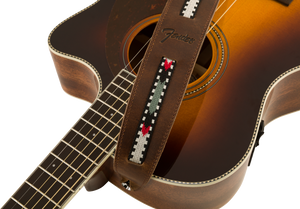 Genuine Fender Paramount Acoustic Guitar Leather Strap, Brown - 099-0612-021