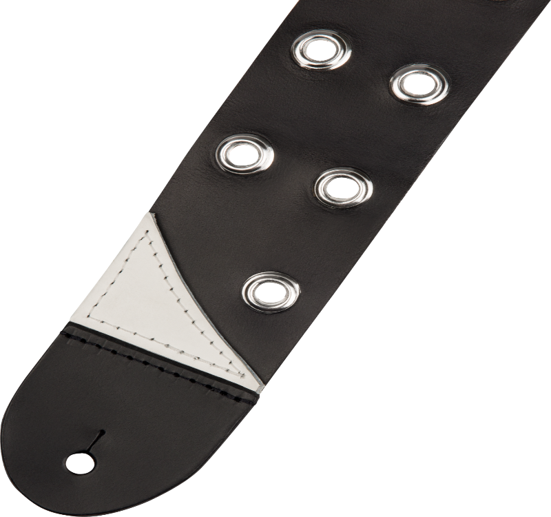 Jackson Grommet Leather Guitar Strap, Adjustable, Black, 2.5" Wide