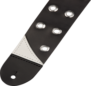 Jackson Grommet Leather Guitar Strap, Adjustable, Black, 2.5" Wide