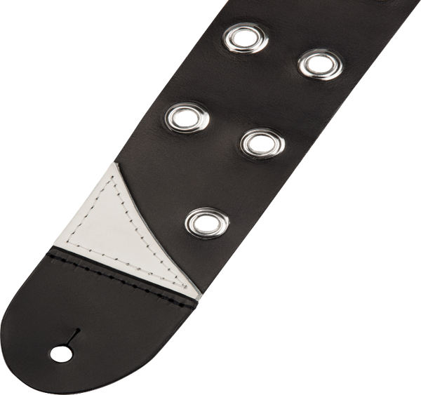 Jackson Grommet Leather Guitar Strap, Adjustable, Black, 2.5" Wide