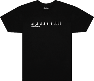Jackson Guitars Shark Fin Guitar Neck Men's T-Shirt, Black, Small (S)