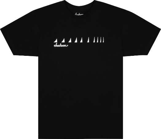Jackson Guitars Shark Fin Guitar Neck Men's T-Shirt, Black, Small (S)